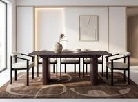 WFL GROUP Ausziehbarer Rechteckiger Esstisch &ndash; XXL Modernes Design mit Braunem