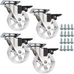 SOTECH 4 St&uuml;ck M&ouml;belrollen RAPID &Oslash; 75 mm transparent mit Bremse (Feststeller)