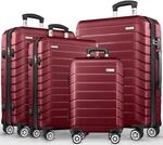 tillvex&reg; Reisekoffer Set 4-teilig + Gep&auml;ckwaage, 4X Koffergurte & 4X