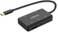 ROLINE USB 3.2 Gen 2 Hub, 4fach (2X USB-A + 2X USB-C), PD, Typ C Anschlusskabel
