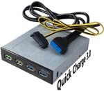 Akasa USB 3.1 Gen2 und Quick Charge Panel 5,25 Zoll - schwarz