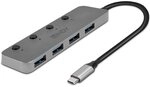 LINDY 43383 4 Port USB 3.2 Gen 1 Typ C Hub mit Ein-/Ausschalter