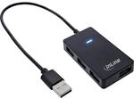 InLine&reg; 33293I USB 2 Hub, 4 Port, schwarz, Kabel 30cm