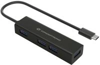 Conceptronic HUBBIES07B/ 4-Port USB 3.0 Aluminum HUB/ 3.1/C-/ 4x3.0/ schwarz