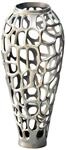 FineBuy Dekovase Aluminium 45cm Silber - Design Blumenvase Gro&szlig; - Metallvase...