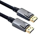 ROLINE DisplayPort Kabel, DP-DP, v1.2, ST - ST, schwarz-metallic, 3 m