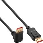 InLine&reg; DisplayPort 1.4 Kabel, 8K4K, nach unten gewinkelt, schwarz/gold, 1m
