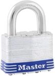 Master Lock 5EURD Vorh&auml;ngeschloss aus laminiertem Stahl mit Schl&uuml;ssel, Grau,...