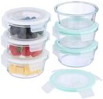 Relaxdays Glasbeh&auml;lter mit Deckel, 6er Set, 400 ml, Frischhaltedosen,