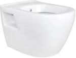 ALONI Wand-WC mit Bidet-Funktion, H&auml;nge-Toilette Taharet-WC, Wei&szlig;