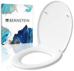 BERNSTEIN Ovaler WC-Sitz mit Absenkautomatik U2004 Weiss, abnehmbarer Toilettensitz