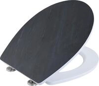 Cornat WC-Sitz "Noir" - Elegante Natursteinplatte - Pflegeleichter Duroplast -...