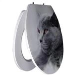 Primaster WC-Sitz mit Absenkautomatik Katze 3D wei&szlig; WC-Sitz