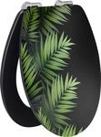Primaster WC-Sitz mit Absenkautomatik Palme schwarz Toilettensitz