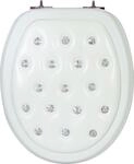 Primaster WC-Sitz mit Strasssteinen Absenkautomatik Soft wei&szlig; Toilettensitz