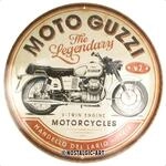 Nostalgic-Art Retro Blechschild, &Oslash; 35 cm, Moto Guzzi &ndash; The Legendary V-Twin...
