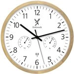 Holzwerk WEGBERG Funk Wanduhr Temperaturanzeige Hygrometer Feuchtigkeitsmesser