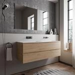 BERNSTEIN Badm&ouml;bel-Set Ava 140cm bestehend aus Mineralguss-Doppel-Waschbecken mit