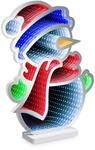 Idena 30552 - LED Infinity Mirror Schneemann, ca. 35 x 8 x 45 cm, Deko Lampe mit 246