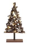 Spetebo Holz Weihnachtsbaum 15 LED - 37x20x6 cm - Tischdekoration Fensterdeko