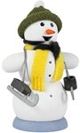 Kuhnert Rauchmann/R&auml;ucherfigur aus Holz - Schneemann mit Schlittschuhen - ca....