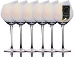 INTIRILIFE 6x Wein Glas mit moderner Kante - 470 ml F&uuml;llmenge und Regenbogen