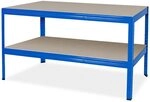 BRB Packtisch/Werkbank, BxTxH 1500 x 600 x 900 mm, Tragkraft 350 kg/Boden, blau