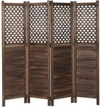 Paravent HWC-A84, Raumteiler Trennwand Sichtschutz, Ornamente 170x161cm - braun