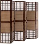 Homestyle4u 191, Paravent 6 teilig Dunkelbraun Bambus Raumteiler Shoji Holz