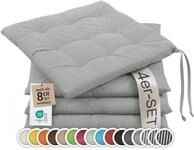 ZOLLNER 4er Set Sitzkissen in 40x40cm - gem&uuml;tliche Stuhlkissen mit Bindeb&auml;nder -