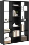 vidaXL Raumteiler Schwarz Eichen-Optik 100 x 24 x 140 cm Holzwerkstoff,...