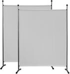 QUICK STAR 2 St&uuml;ck Paravent 150 x 190 cm Wei&szlig; - Raumteiler Stellwand...