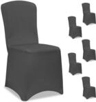 DETEX&reg; Stuhlhussen 6er Set Grau Hochzeit Stretch &Ouml;ko-Tex Dehnbar 30&deg;C...