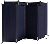 QUICK STAR 2 St&uuml;ck Paravent 4 Teilig 165 x 220 cm Schwarz - Garten & Balkon