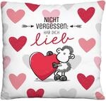 Sheepworld Pl&uuml;schkissen Motiv Hab Dich lieb | Zierkissen, 25 cm x 25 cm, 100%