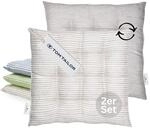 TOM TAILOR 2er Set Sitzkissen Stuhl 40x40cm Grau - Bequeme Stuhlkissen f&uuml;r...