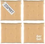 Esprit 4er Set Sitzkissen Stuhl 40x40cm Gelb - Bequeme Stuhlkissen f&uuml;r...