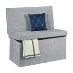 Relaxdays Faltbarer Sitzhocker mit Lehne L HBT 73 x 76 x 38 cm Sitzbank und stabiler