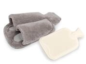 Vital Comfort Fu&szlig;w&auml;rmer mit W&auml;rmflasche &ndash; Kuscheliger grauer Fu&szlig;sack f&uuml;r...