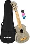 Cascha E-Bamboo Graphit Sopran Ukulele Erwachsene & Kinder - inkl. 3 Plektren &