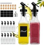 Relaxdays &Ouml;l Flasche, 12er Set, 150 ml, mit Ausgie&szlig;er, Essig, Oliven&ouml;l, Etiketten,
