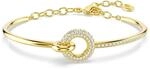 Swarovski Dextera Armreif, Rundschliff, Wei&szlig;, Goldlegierungsschicht