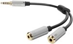 Sharkoon PMP35 Kabel Combo Audio Adapter 12 cm silber