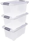 Spetebo Kunststoff Stapelbox mit Deckel 30 x 20 cm - 3er Set/jeweils 7 Liter -