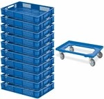 BRB 10 Eurobeh&auml;lter, LxBxH 600x400x90 mm, Industriequalit&auml;t, lebensmittelecht + 1