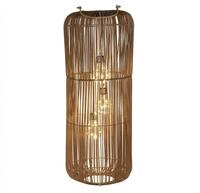 formano Solarlaterne Garten Rattan-Look Laterne 3 LED Birnen 60 cm Solarleuchte mit