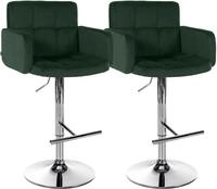 CLP Barhocker 2er Set mit Lehne Los Angeles, Barstuhl gepolstert Samt, Tresenstuhl
