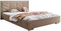Lookway Polsterbett Aurora mit Bettkasten, hohes Kopfteil, goldene Zierleiste, Bett