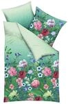 Kaeppel Mako-Satin Bettw&auml;sche Wildblumen smaragd