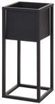 Spetebo Metall Blumentopfst&auml;nder schwarz mit Topf, 50 cm, eckig